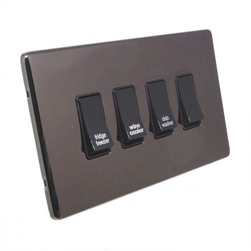 Mk Engraved Switch Eurolite Concealed 6mm ECBN4ENGRAVED-B 4 Gang 20A Engraved Switch ...