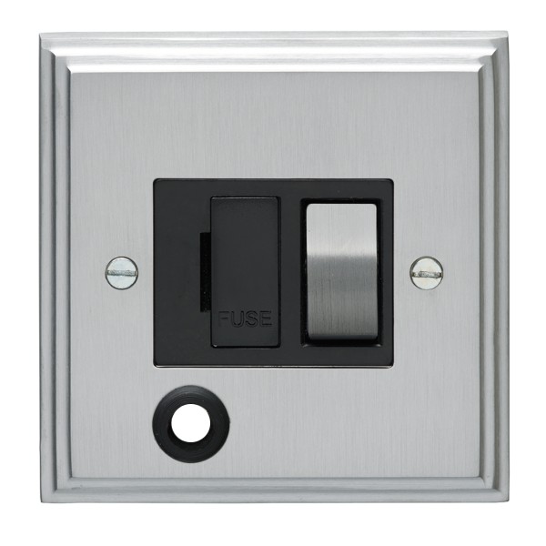 Eurolite Stepped Edge Satin Chrome 13amp Switched Fuse Spur Flex Outlet ...