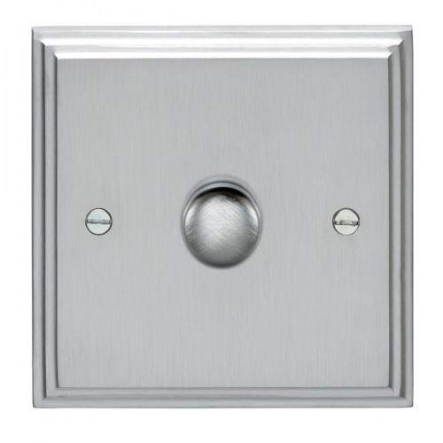Eurolite Stepped Edge SSC1D400 Satin Chrome 1 Gang 400w Dimmer Switch