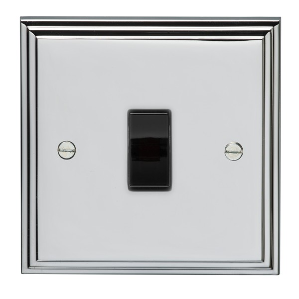 Eurolite Stepped Edge SPC1SWB Polished Chrome 1 Gang 10amp 2way Switch