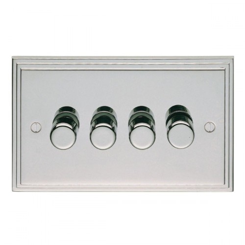 Eurolite Stepped Edge SPC4D400 Polished Chrome 4 Gang 400w Dimmer