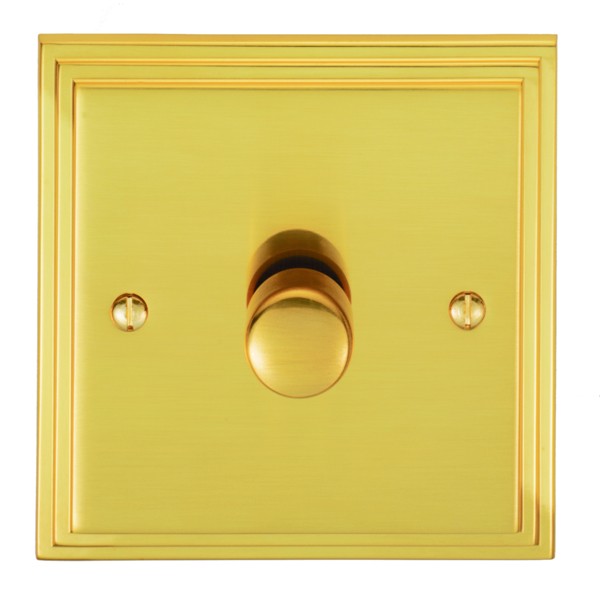 Eurolite Stepped Edge SPB1D700 Polished Brass 1 Gang 700w Dimmer Switch