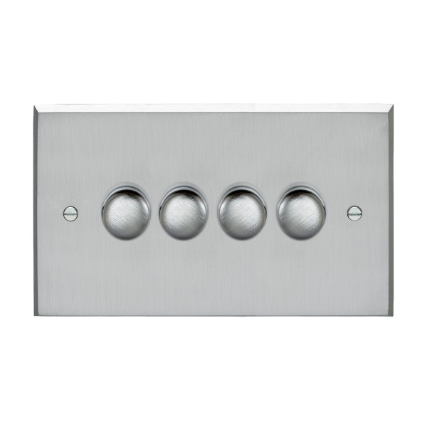 Eurolite Victorian SC4D400LED Satin Chrome 4 Gang 400w LED Dimmer