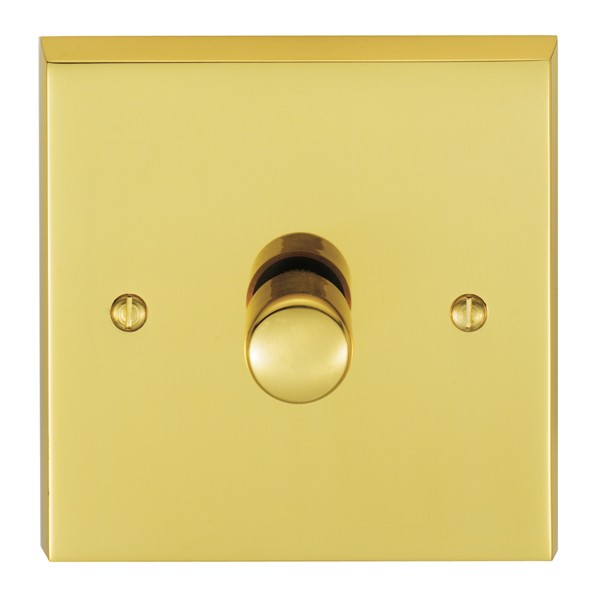 Eurolite Victorian Polished Brass 1 Gang 250w LED Dimmer Switch with