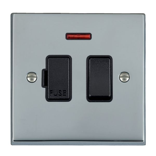 Hamilton Cheriton Victorian Bright Chrome 1 Gang 13A Fused Spur, Double