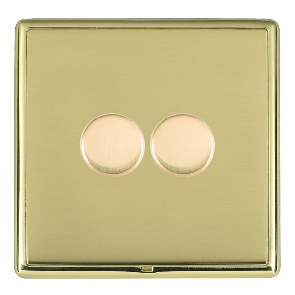Hamilton LineaRondo CFX Polished Brass/Polished Brass 2 Gang 100W Intelligent LED Dimmer at UK