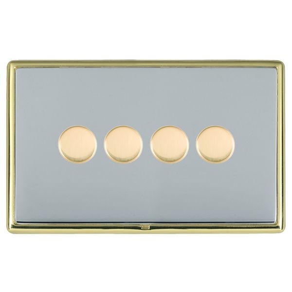 Hamilton LineaRondo CFX Polished Brass/Bright Steel 4 Gang 100W Intelligent LED Dimmer at UK