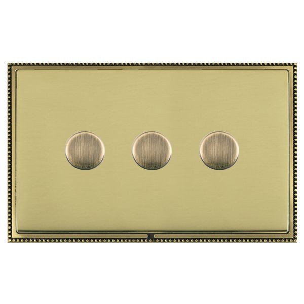 Hamilton Linea Perlina CFX Antique Brass Polished Brass 3 Gang 100W 