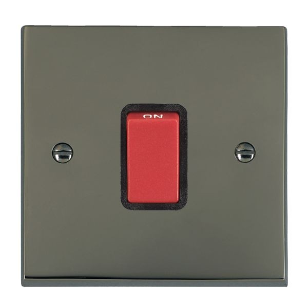 Hamilton Cheriton Victorian Black Nickel 45A Double Pole Switch with