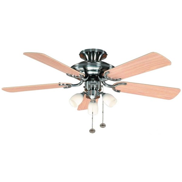 Fantasia Mayfair 42 inch Pull Cord Stainless Steel Ceiling Fan with