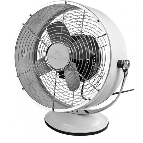 Fantasia Retro Desk Fan in Gloss White at UK Electrical Supplies