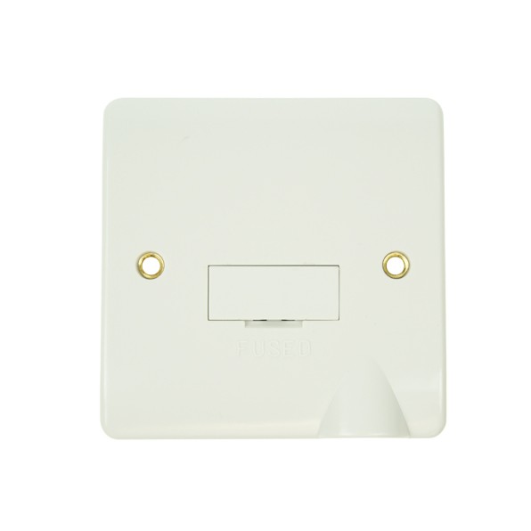 Click Mode White PVC Unswitched Fused Spur Connection Unit with with