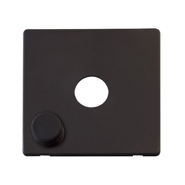 Click Definity Matt Black 1 Gang Dimmer Cover Plate with Matt Black
