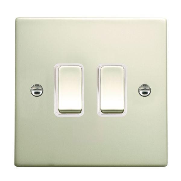 Hamilton Hartland Systems Controller Pearl Oyster 2 Gang Retractive