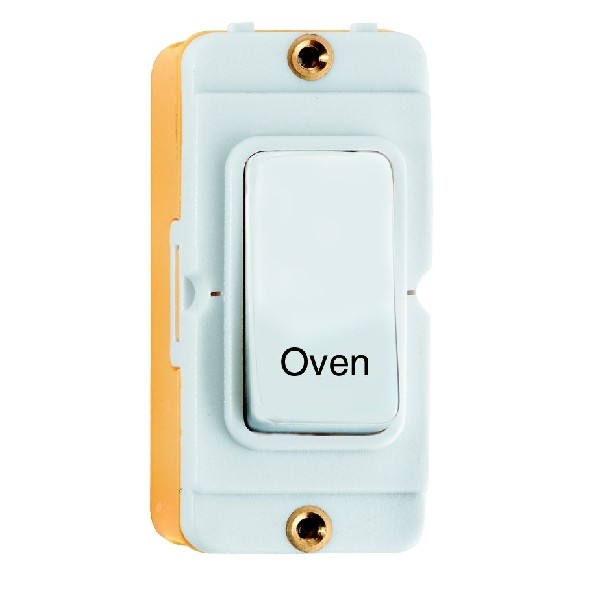 Hamilton GRIDIT 20AX Double Pole Oven Switch Module with White Rocker