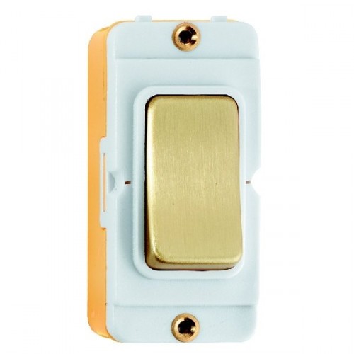 Hamilton GRIDIT 10AX 2 Way Switch Module with Satin Brass Rocker and