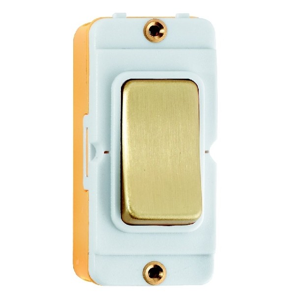Hamilton GRIDIT 20AX 2 Way Switch Module with Satin Brass Rocker and