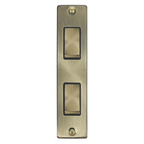 Click Deco Victorian Antique Brass Double Architrave Switch Kit with