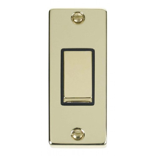 Click Deco Victorian Polished Brass Single Architrave Switch Kit with