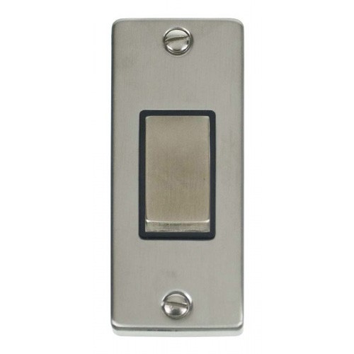 Click Deco Victorian Stainless Steel Single Architrave Switch Kit with