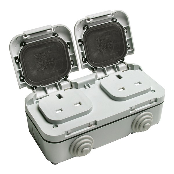 Timeguard TPS201 Outdoor Two Gang Socket at UK Electrical Supplies.