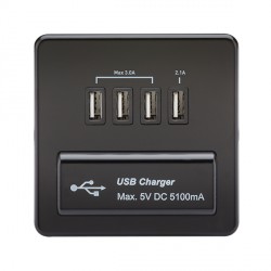 Placca Per Interruttore Senza Viti Knightsbridge - Nero Opaco SFR7000MB - Design Minimalista Con Guarnizione