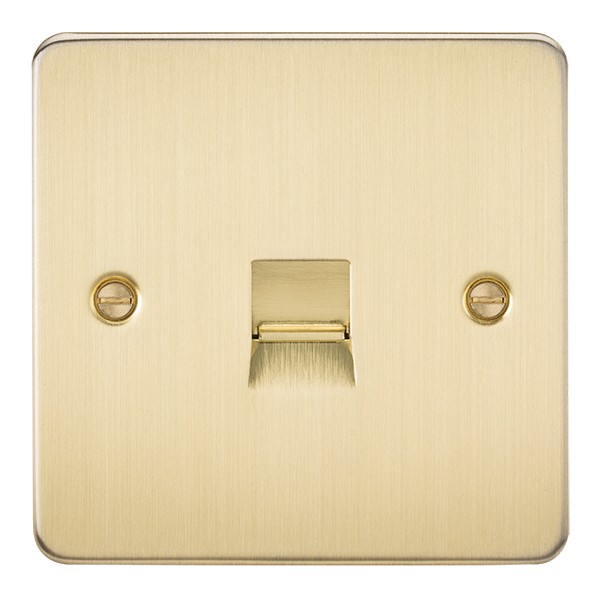 Knightsbridge Flat Plate FP7400BB Brushed Brass Telephone Extension