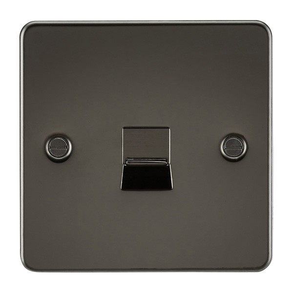 Knightsbridge Flat Plate Gunmetal Telephone Extension Socket | UKES