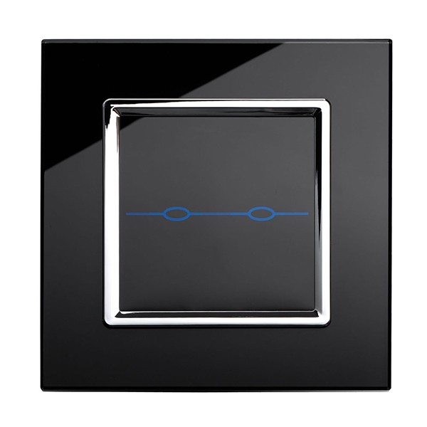 Retrotouch 00061 Crystal Chrome Trim 2 Gang 1 Way Touch Light Switch
