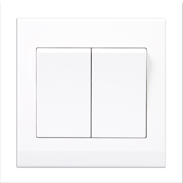 Retrotouch 07020 Simplicity White 2 Gang Light Switch At