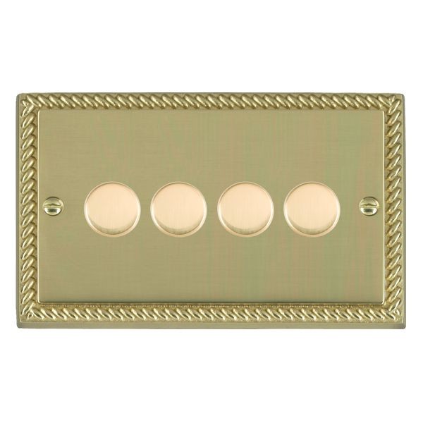 Hamilton Cheriton Georgian Polished Brass 4 Gang 100W Multi-Way ...