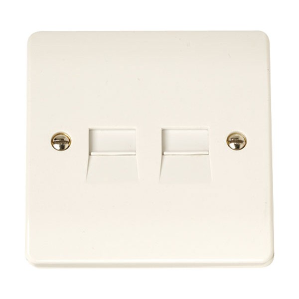 Click Curva 2 Gang Telephone Master Socket at UK Electrical Supplies