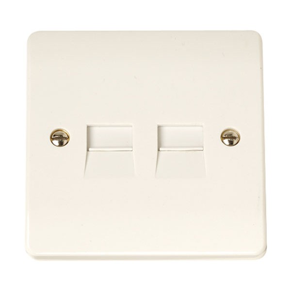 Click Curva 2 Gang Telephone Slave Socket at UK Electrical Supplies