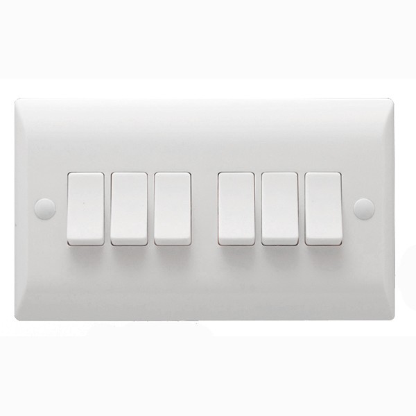 Hamilton Vogue 6 Gang Light Switch at UK Electrical Supplies