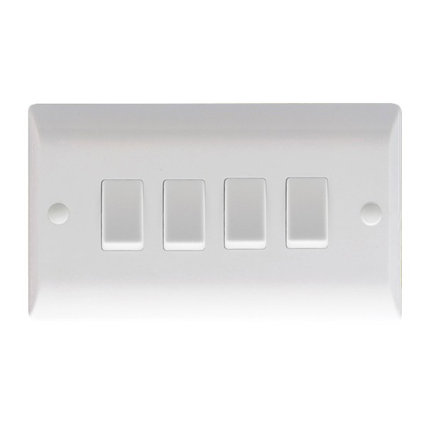Hamilton Vogue 4 Gang Light Switch at UK Electrical Supplies