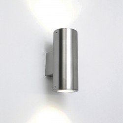 Luxury Outdoor Wall Lights At Uk Electrical Supplies Astro Detroit Twin Brushed Stainless Steel Outdoor Wall Light