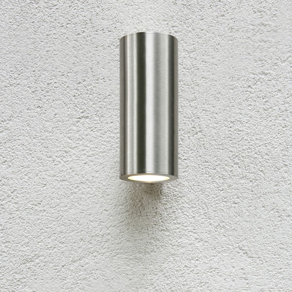 Astro Detroit Twin Brushed Stainless Steel Outdoor Wall Light At Uk Astro Detroit Twin Brushed Stainless Steel Outdoor Wall Light