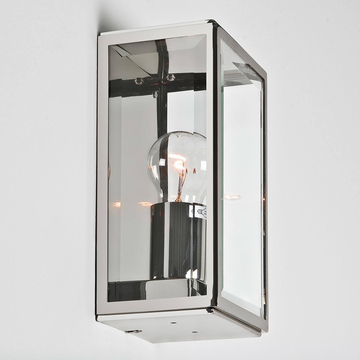 Astro Homefield Polished Nickel Outdoor Wall Light at UK Electrical Supplies.