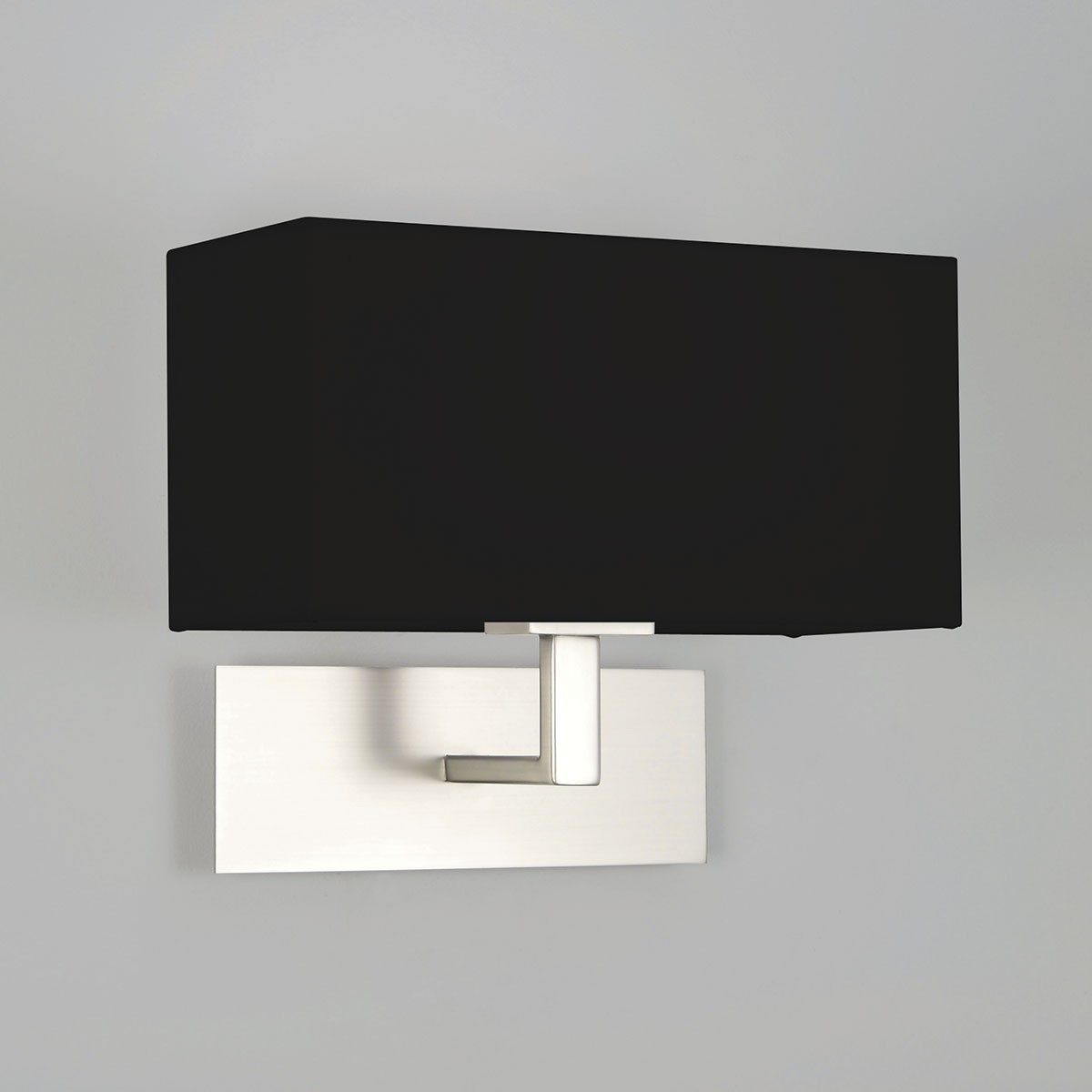 Astro Park Lane Matt Nickel Wall Light with Black Shade at UK Electrical Supplies.