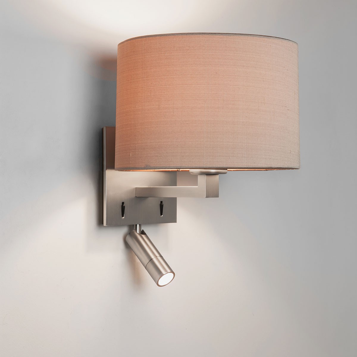Astro Azumi Reader Matt Nickel Wall Light with LED Reading Light at UK Electrical Supplies.