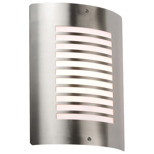 Knightsbridge 40W Slotted Stainless Steel Exterior Wall Light at UK