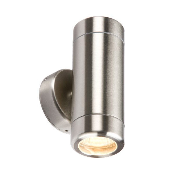 Knightsbridge 2×35W Heavy Gauge Stainless Steel Up/Down Wall Light | UKES