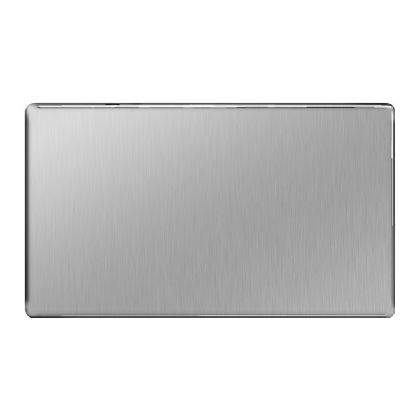 BG Electrical FPC22U3G Nexus Flatplate Screwless 5 Pack Polished Chrome 2 Gang 13a 1 Pole 2x Usb A 3 1a Switched Socket Grey Insert