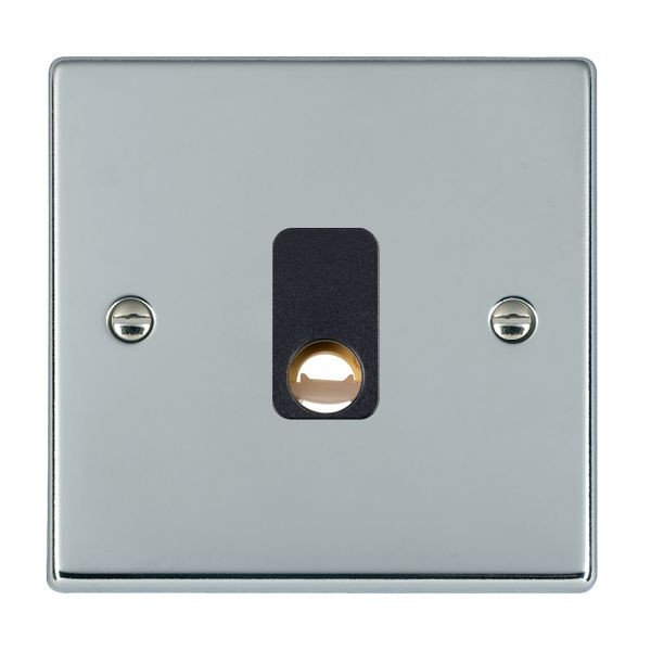 Hamilton Hartland Bright Chrome 20A Cable Outlet with Black Insert at