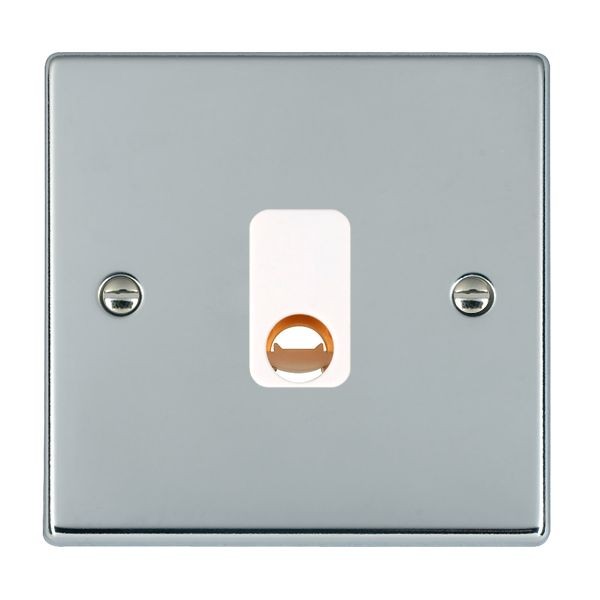 Hamilton Hartland Bright Chrome 20A Cable Outlet with White Insert