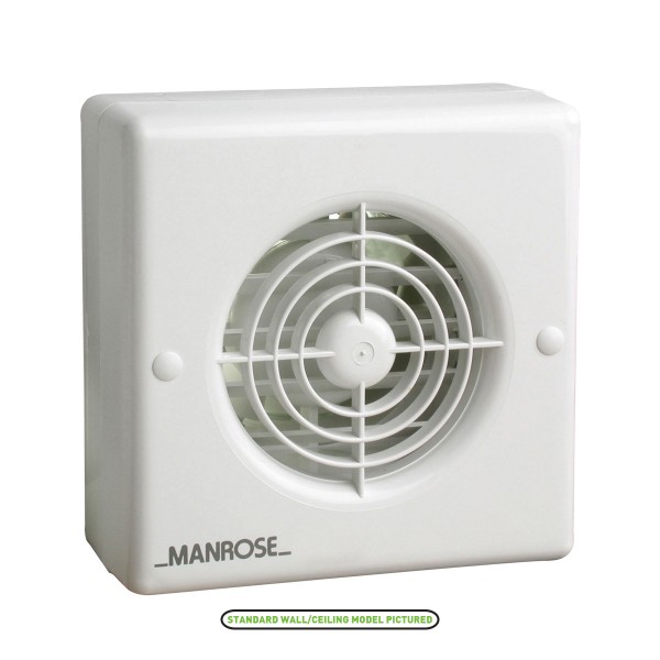 Manrose 100mm Automatic Shutter Window Extractor Fan with Pullcord