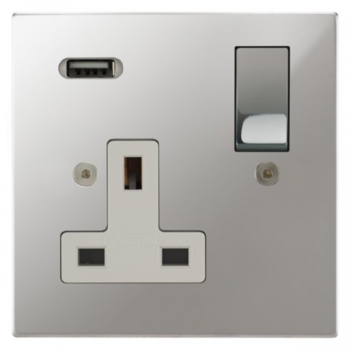 Focus SB Horizon Square Corners USB Socket (NHPC68-1W) at UKES