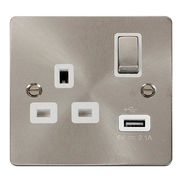 Click Define 1 Gang USB Socket (FPBS571WH) at UK Electrical Supplies