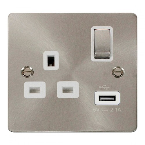 Click Define 1 Gang USB Socket (FPBS571WH) at UK Electrical Supplies