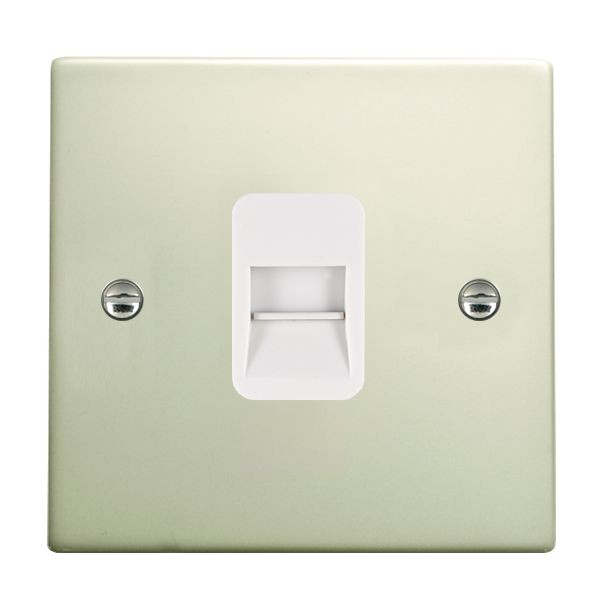 Hamilton Hartland Pearl Oyster 1 Gang Telephone Master with White